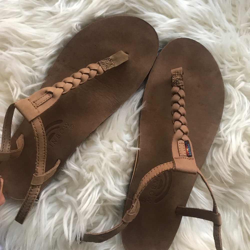 Rainbow strap up sandals